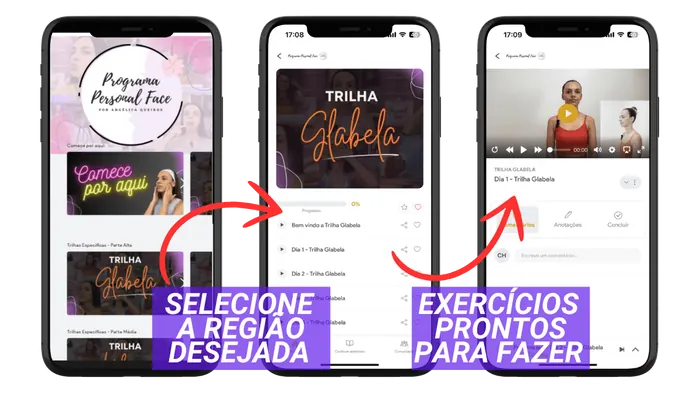 Trilha de treino do Programa Personal Face